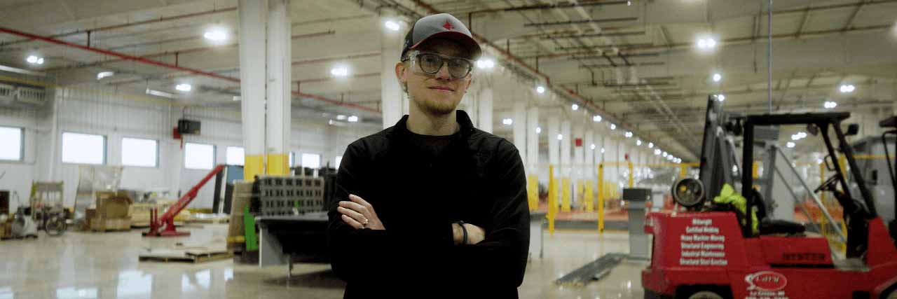 Cardinal Glass Employee smiling Cardinal Glass Employee smiling